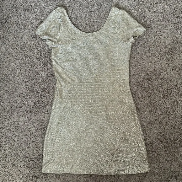 Free People Gold Moonage Daydream Bodycon Mini Dress - Picture 7 of 12